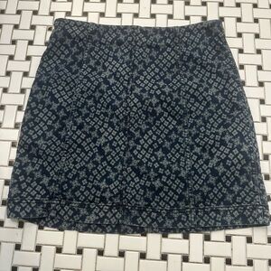 Free People Navy and Gray Mini Skirt